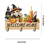 Wooden Special Shape Pumpkin Cat 3 Hooks No Punch Diamond Painting Hook Rail