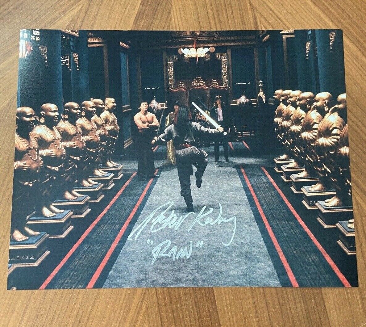 * PETER KWONG * signed 11x14 Photo Poster painting * BIG TROUBLE IN LITTLE CHINA * RAIN * COA 8