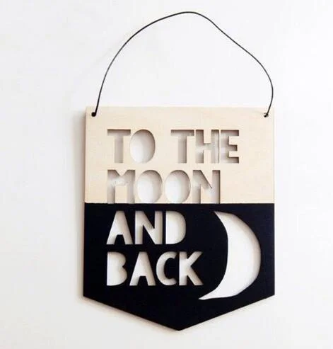 INS Nordic Style Positive Slogan Banner Garland Wooden Wall Hanging Ornament For Kids Room Decoration Nursery Photography Props