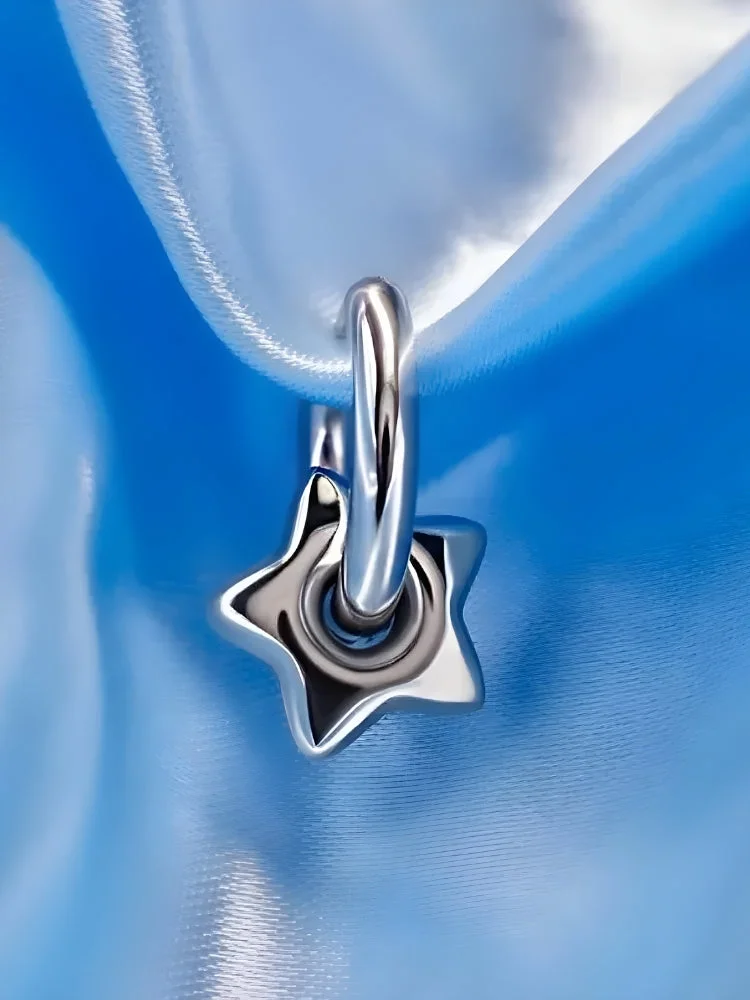 Brownm Star Heart Hoop Earrings