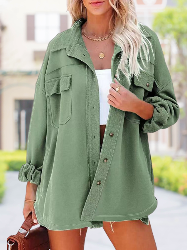 Women's Fall Cardigan Outwear Solid 9Colors Lapel Mid-Weight Jacket