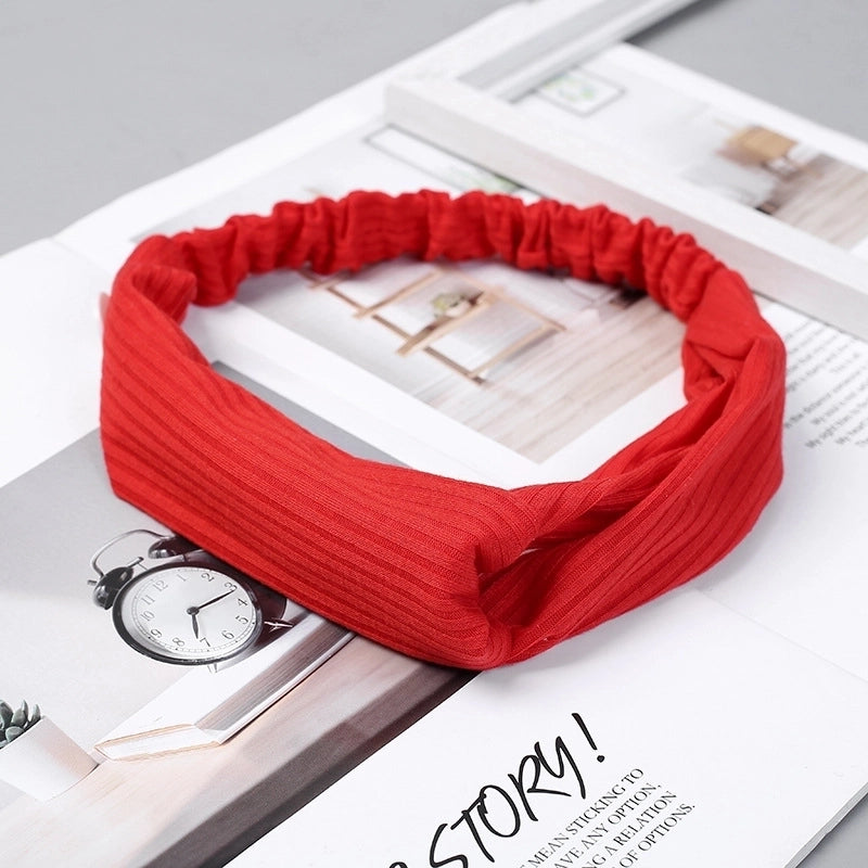 Casual Minimalist Stripe Solid Color Cloth Stripe Hair Band