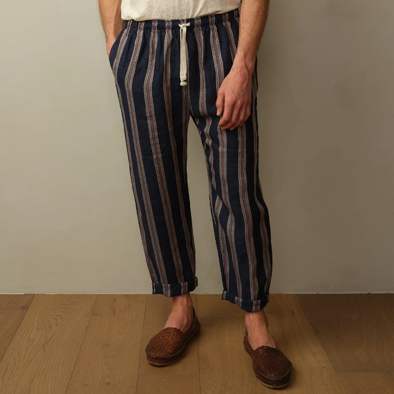Casual Bali Drawstring Embroidered Linen Pants