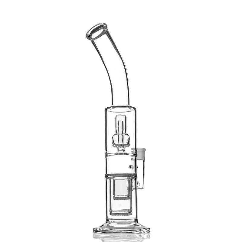 Big Glass Water Pipe with 17 Inches Tall Bent Neck Recycle Bong