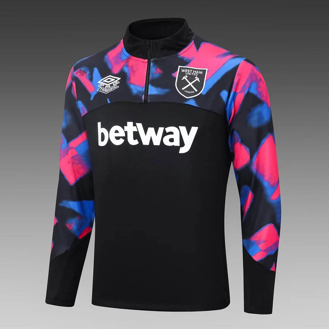 2022/2023 West Ham United Half-Pull Training Suit Black Football Shirt 1:1 Thai Quality