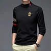 Top Grade New Designer Fashion Brand Luxury Knit Half Turtleneck Men Warm Woolen Sweater