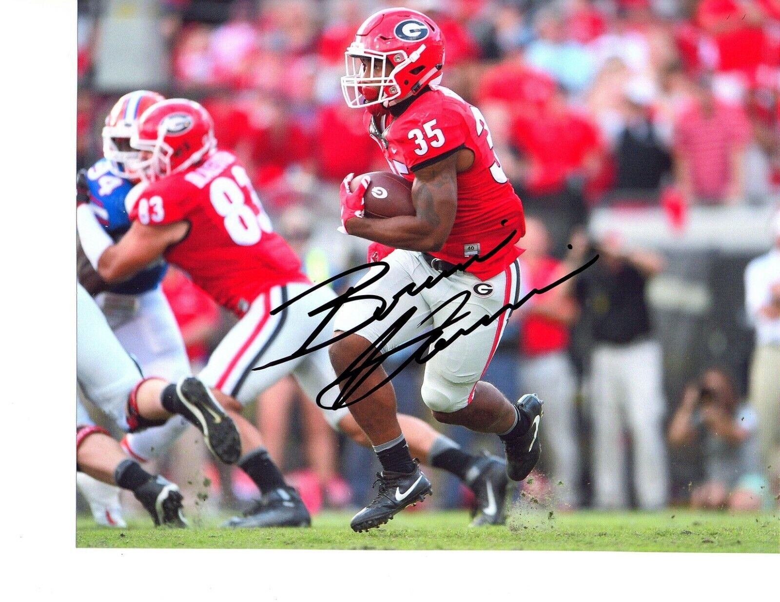 Brian Herrien Georgia Bulldogs Signed autographed 8x10 football Photo Poster painting 2020 Draft