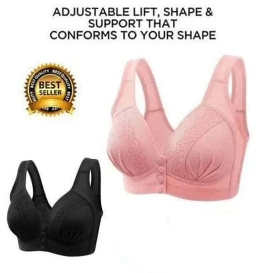 🔥Last day 75%OFF-2023 Front Button Breathable Skin-Friendly Cotton Bra