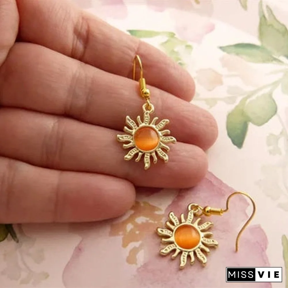 PLATED SUN EARRINGS