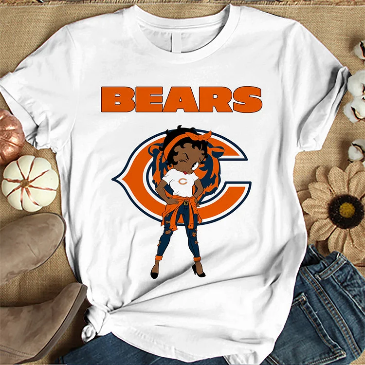 Chicago Bears Women's White Relaxed T-Shirt