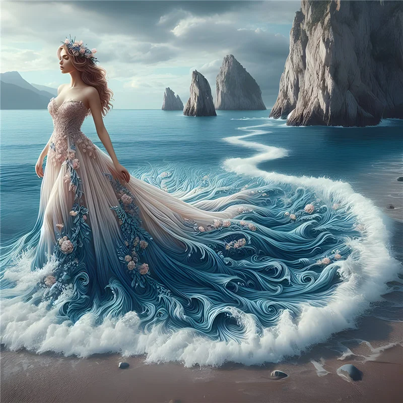 Diamond Painting - Full Round Drill - Gorgeous Skirt Beauty(Canvas|40*40cm)