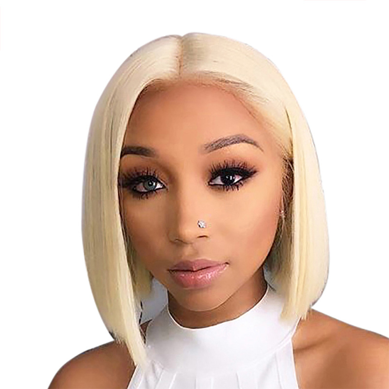 Mature Black Ladies Blond Synthetic Short Straight Wig