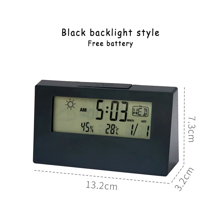 JOURNALSAY Minimalist Mute Transparent Smart Weather Small Alarm Clock Electronic Clock