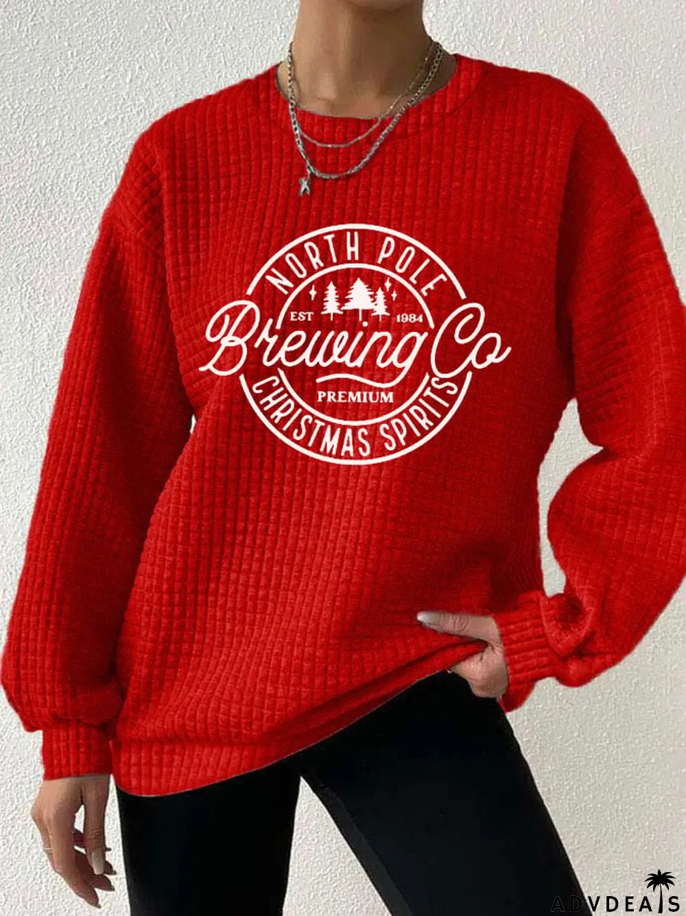 Women's North Pole Brewing Co Waffle Sweatshirt