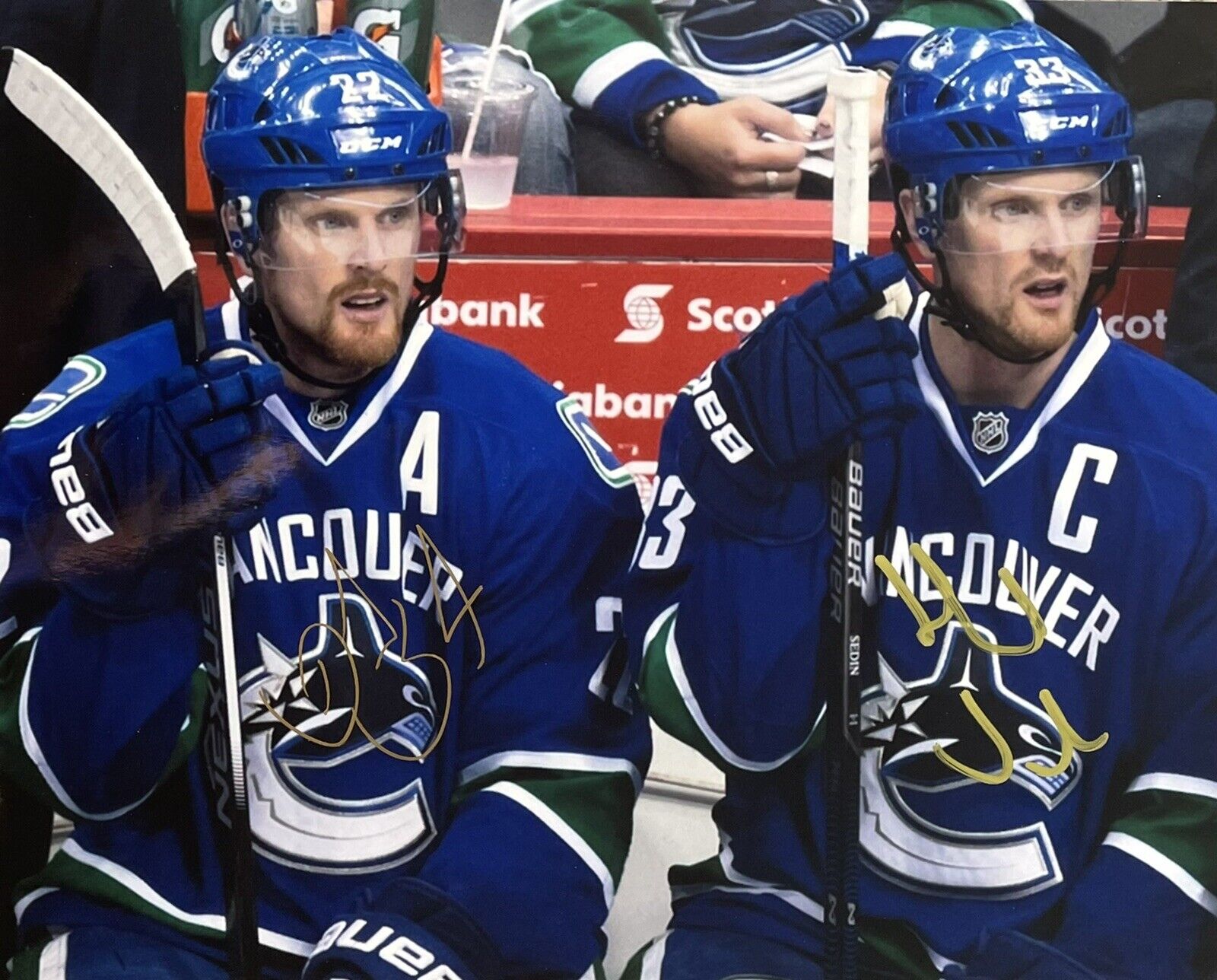 Henrik & Daniel Sedin Signed 8x10 Photo Poster painting Vancouver Canucks