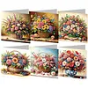 6pcs Lovely Pattern DIY Diamond Painting Greeting Card Set with Envelope Diamond Painting Daily Wishing Cards for Birthdays Thanksgiving & Special Occasion
