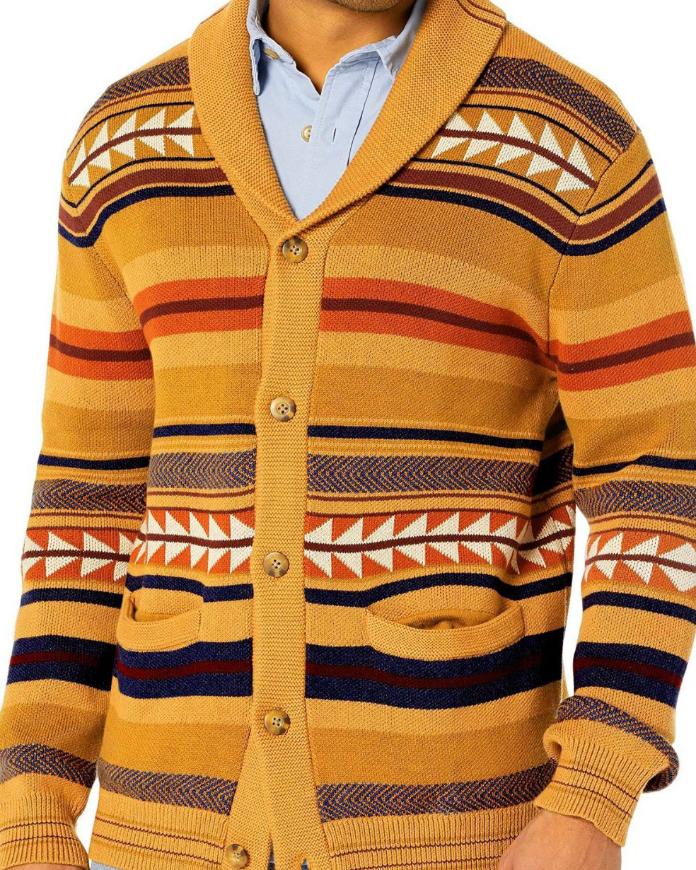Men's Colorblock Cardigan Sweater Jacket