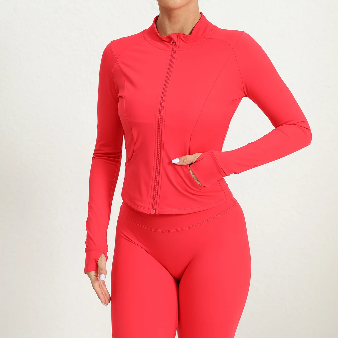 PASUXI New Trendy Outdoor Running Yoga Jacket Girls Zipper Sports Top Quick Dry Tight Long-sleeved Women Sportswear