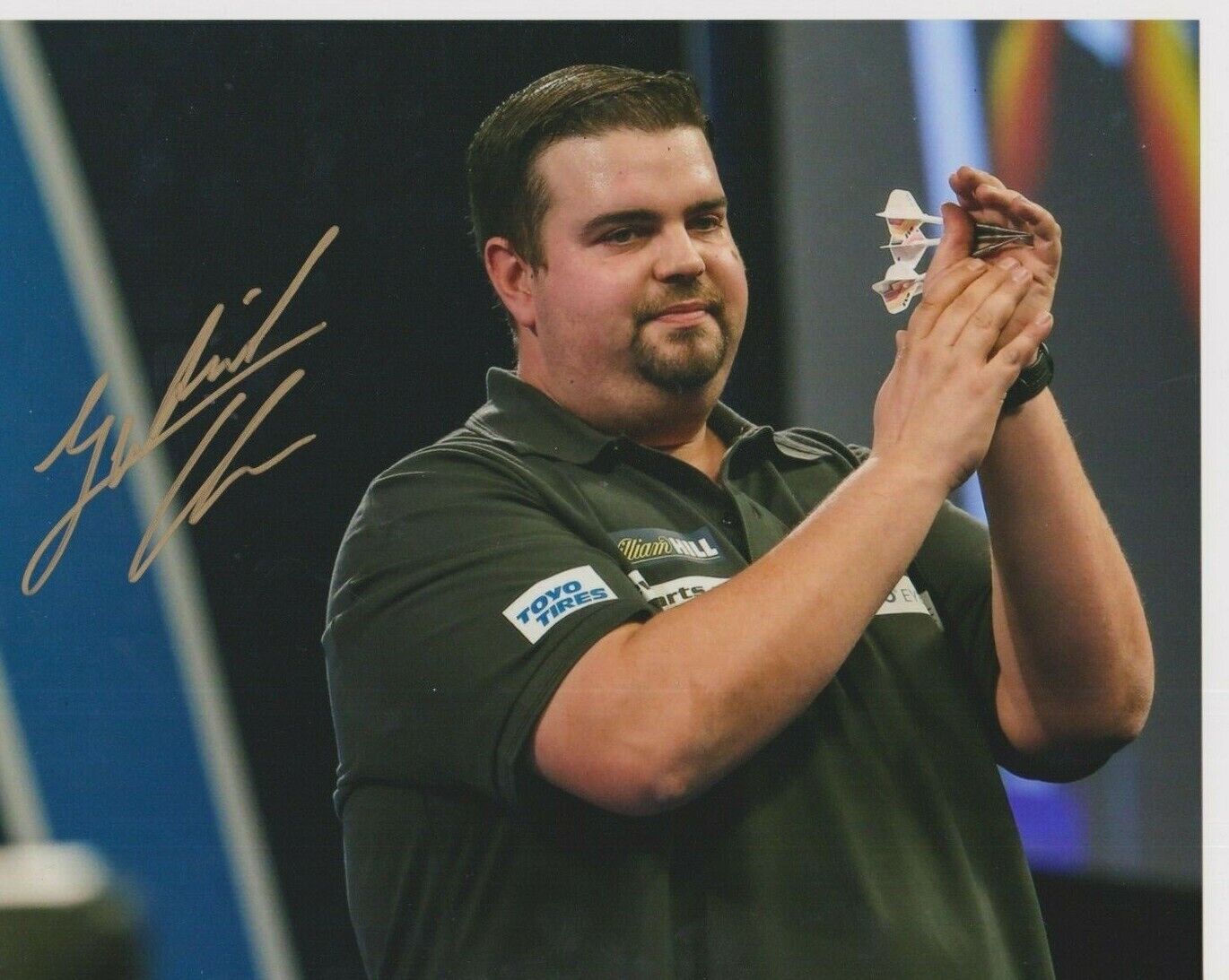 Gabriel Clemons **HAND SIGNED** 8x10 Photo Poster painting ~ Darts ~ AUTOGRAPHED