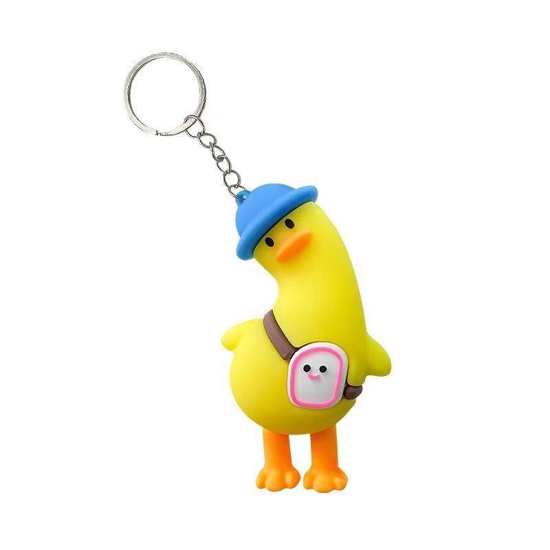 Children’s Small Gift Crooked Duck Keychain Schoolbag Pendant Kindergarten Class Prize Promotion Activity Gift
