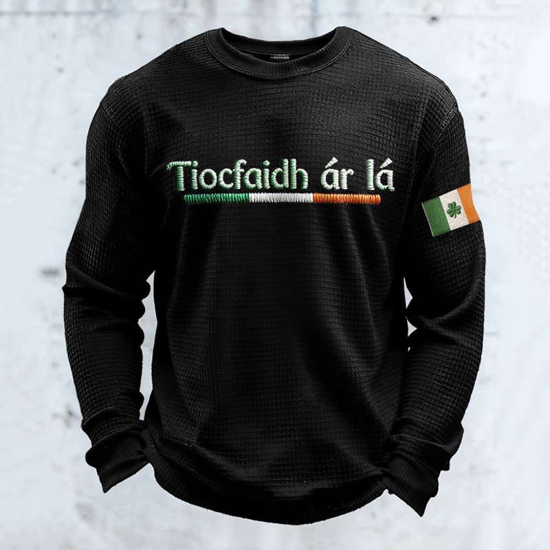 Men's St. Patrick's Day Tiocfaidh &aacute;r L&Aacute; Printed Long-sleeve Sweatshirt artswardrobe