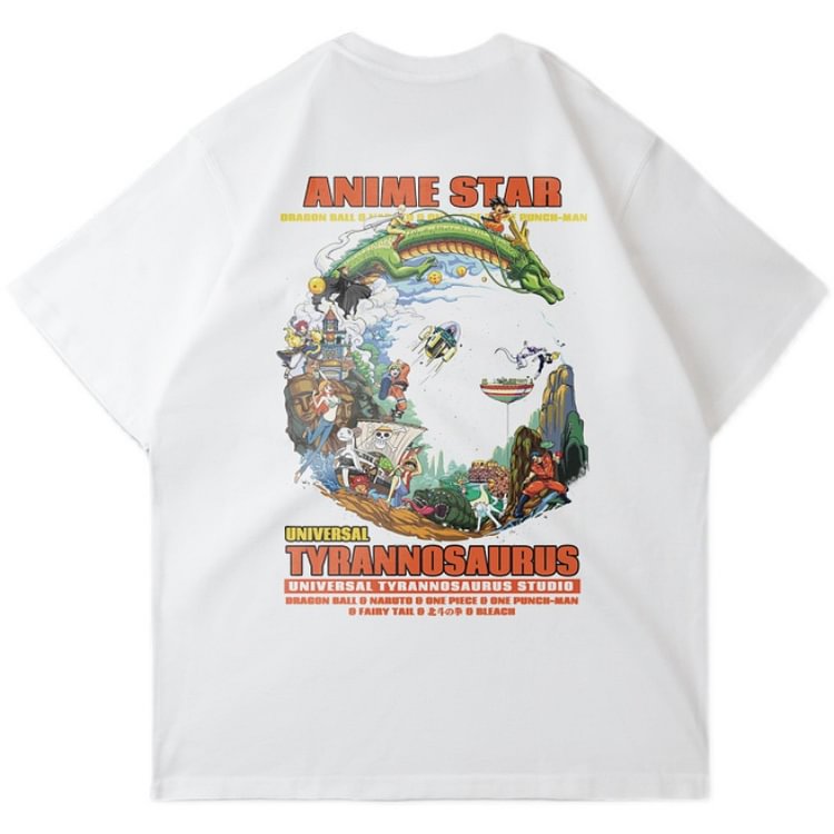 Pure Cotton 1990s Anime Star Summer T-shirt  weebmemes