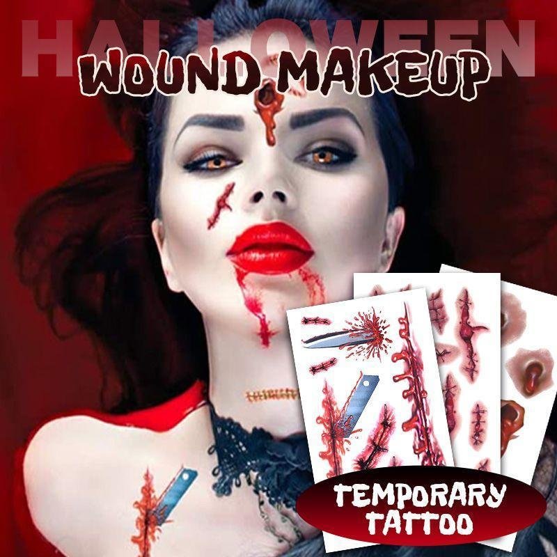 Halloween Wound Makeup Temporary Tattoo 10pcs/set