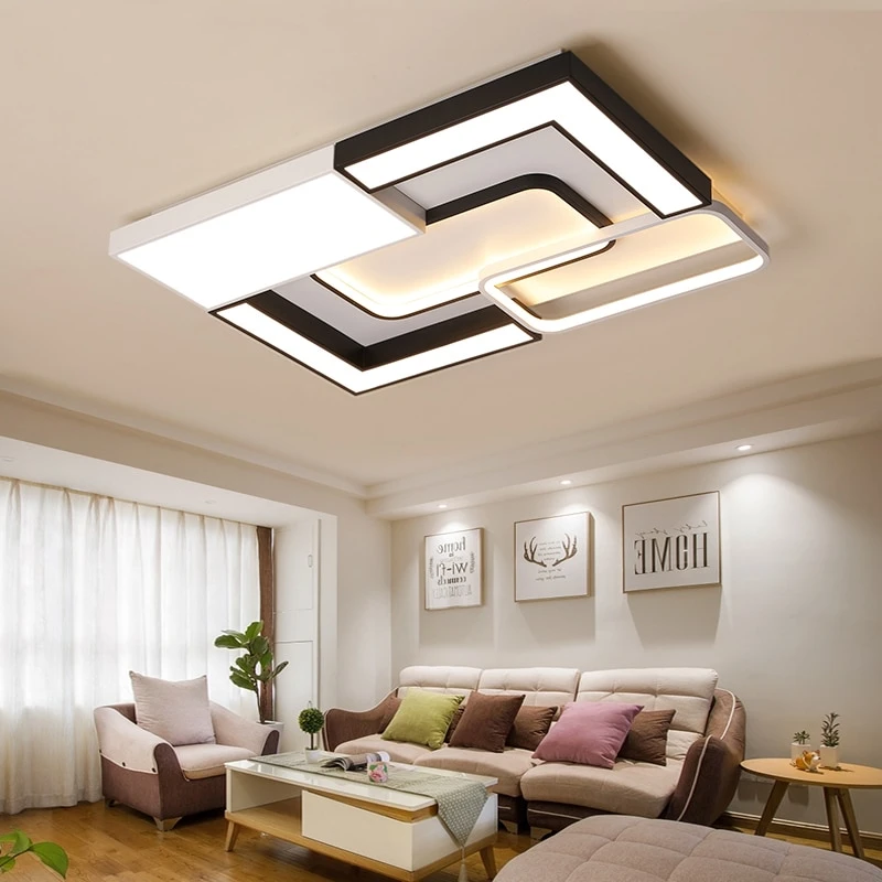 Dimming Led Ceiling Lights Rectangle Square Shape For Living Room Bedroom Light Fixtures Lamparas De Techo Abajur Home Lamps