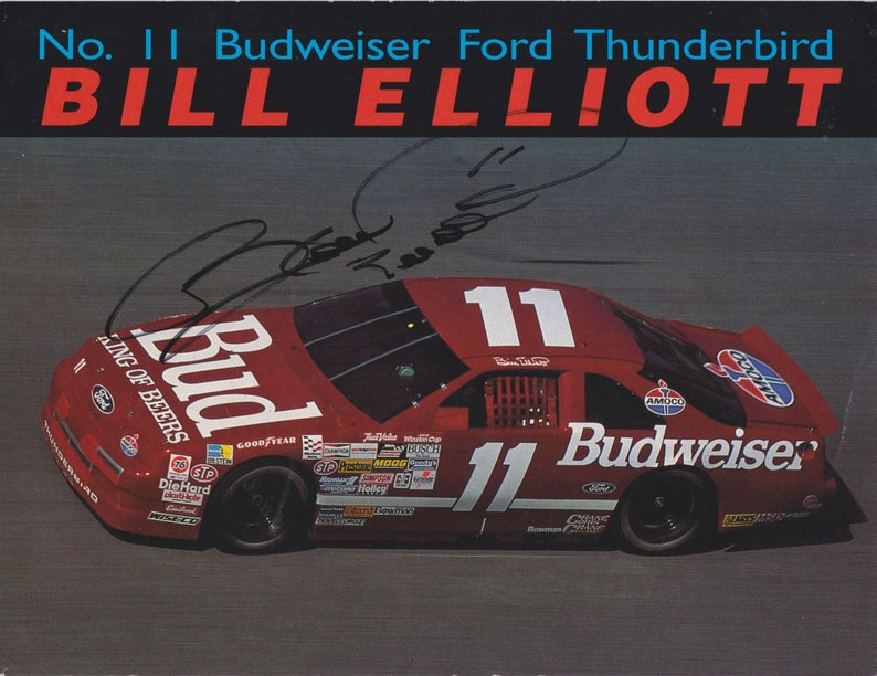 Bill Elliott Signed Autographed Color 8x10 Photo Poster painting - COA Matching Holograms