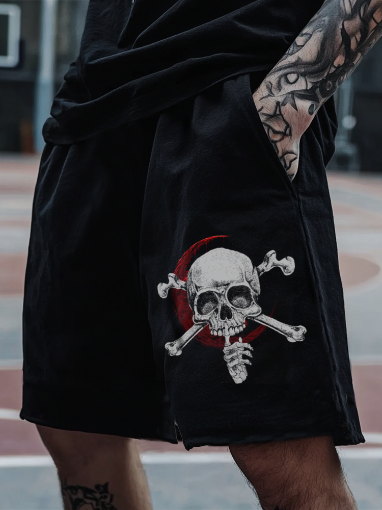 Satanic Skull Devil Red Moon Dark Digital 3D Printed Shorts / Rvogue / Rvogue
