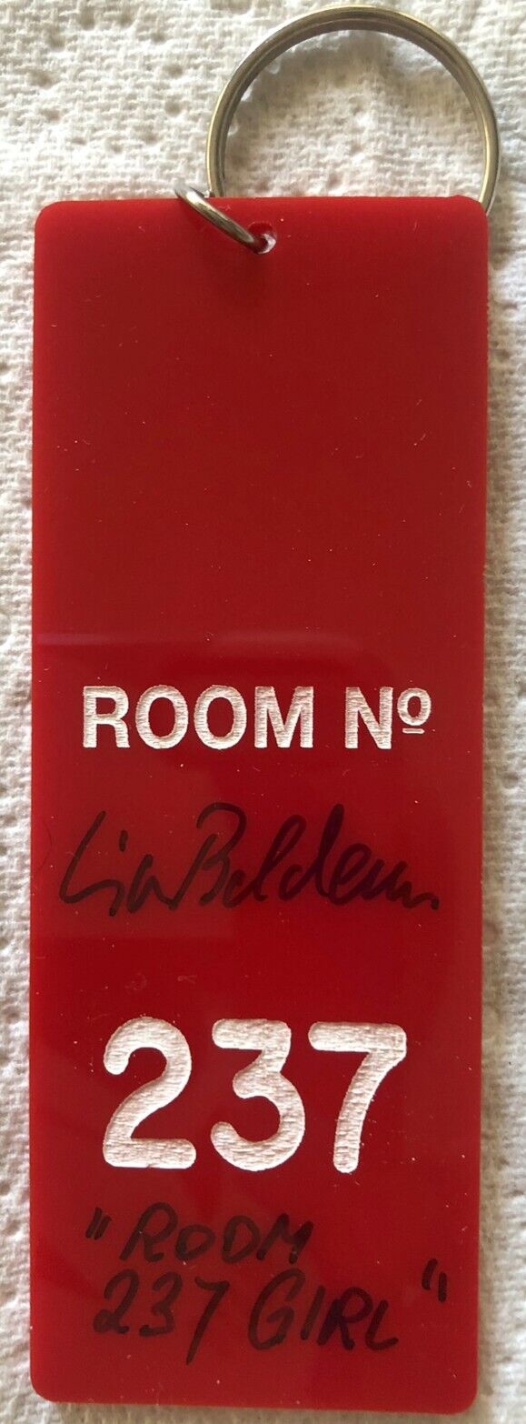 Lia Beldam autographed signed Shining movie key fob inscribed ROOM 237 GIRL +pic