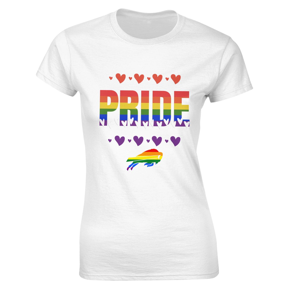 Buffalo Bills Hearts Pride Women's Classic-Fit T-Shirt