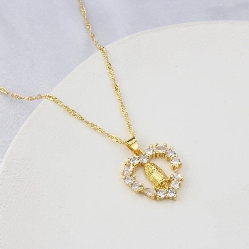 Copper 18K Gold Plated Gold Plated Fashion Plating Zircon Necklace