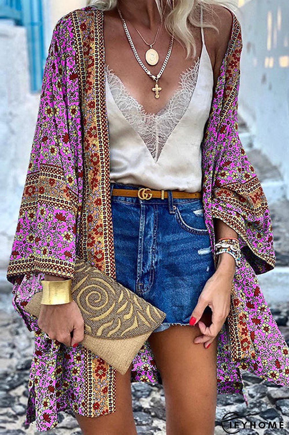 Boho Print Loose Cardigan | IFYHOME