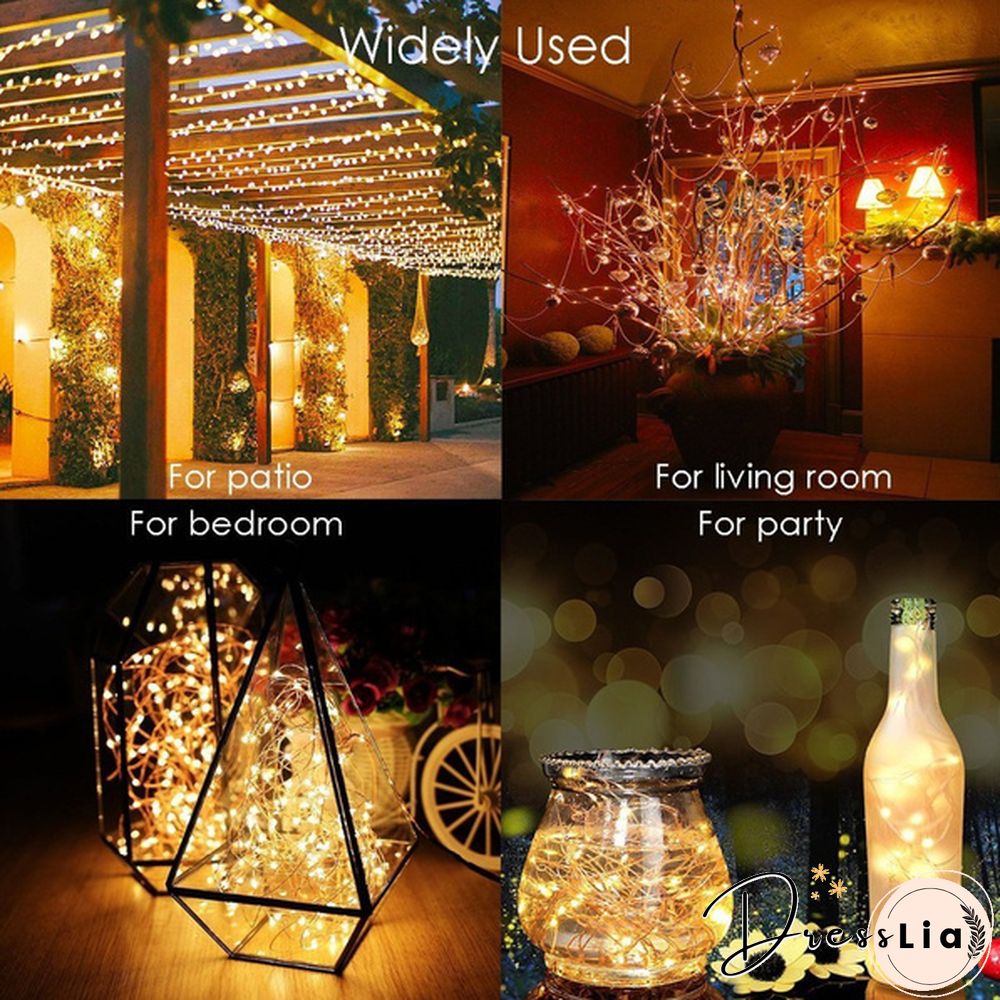 300/200/150/100/50/20 LEDs Waterproof Solar String Lights, Fairy Copper Wire String Lights for Christmas, Patio, Lawn, Garden, Wedding, Party and Holiday(1/2Pack)