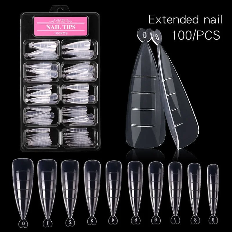 100/120Pcs Nail Extension Tips Quick Building  Nail Dual Forms Finger Extension Fast Nail Art UV Builder Manicure Tool 2021