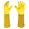 1 Pair Long Thorn Proof Rose Pruning Gloves Leather Garden Gloves for Women Men