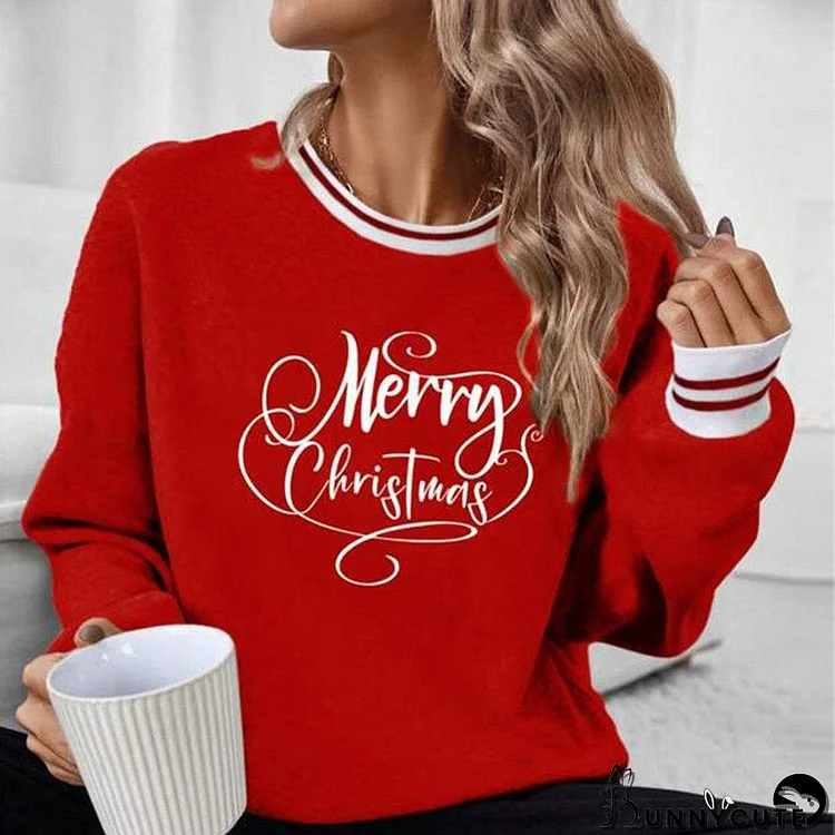 Romantic Letter Print Red Top