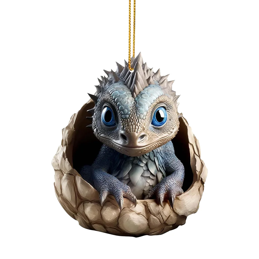 Christmas Dragon Baby Egg Ornaments Acrylic Dragon Egg Pendants for Car Backpack