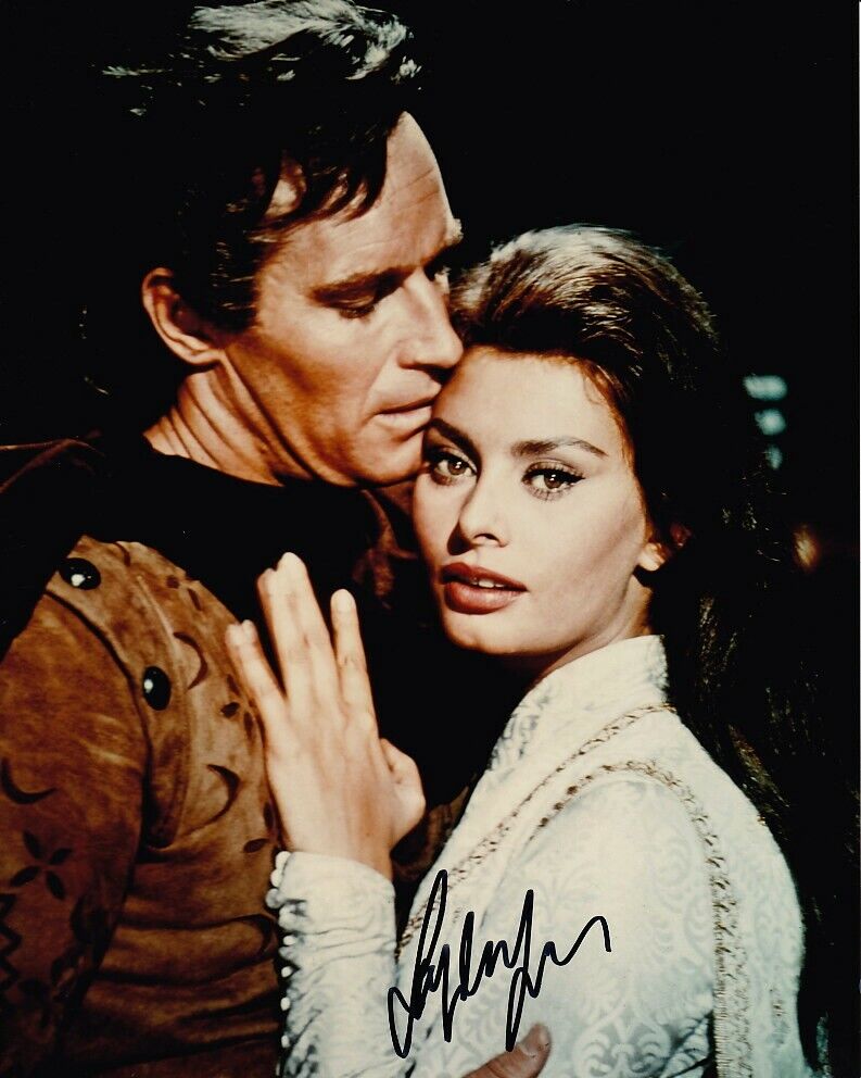 SOPHIA LOREN hand-signed EL CID 8x10 authentic w/ coa CHARLTON HESTON CLOSEUP