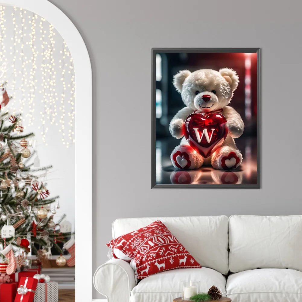 Diamond Painting - Full Square Drill - Bear Love W(Canvas|35*45cm)