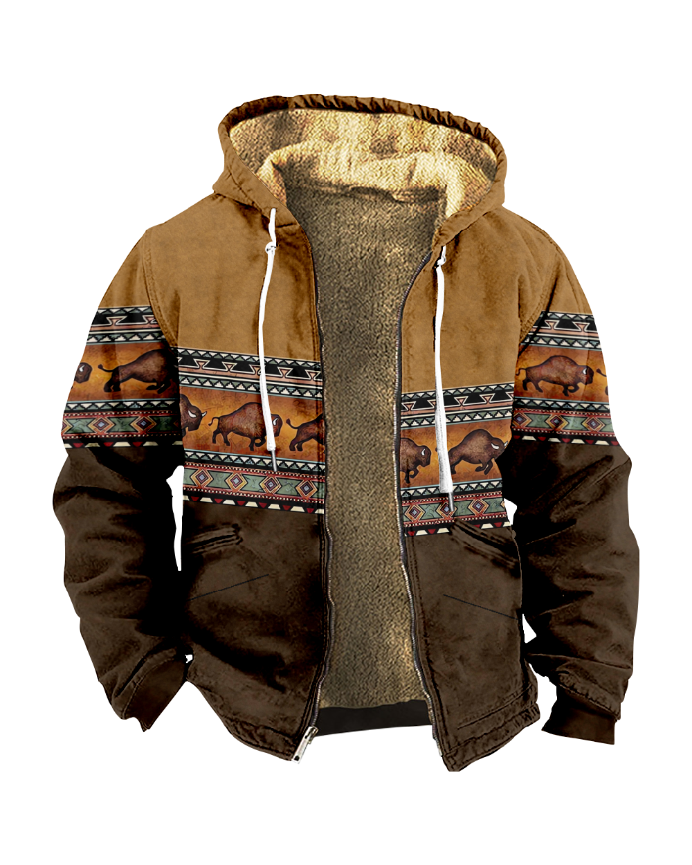 Suitmens Yellowstone style Fleece Hooded Jacket 0048