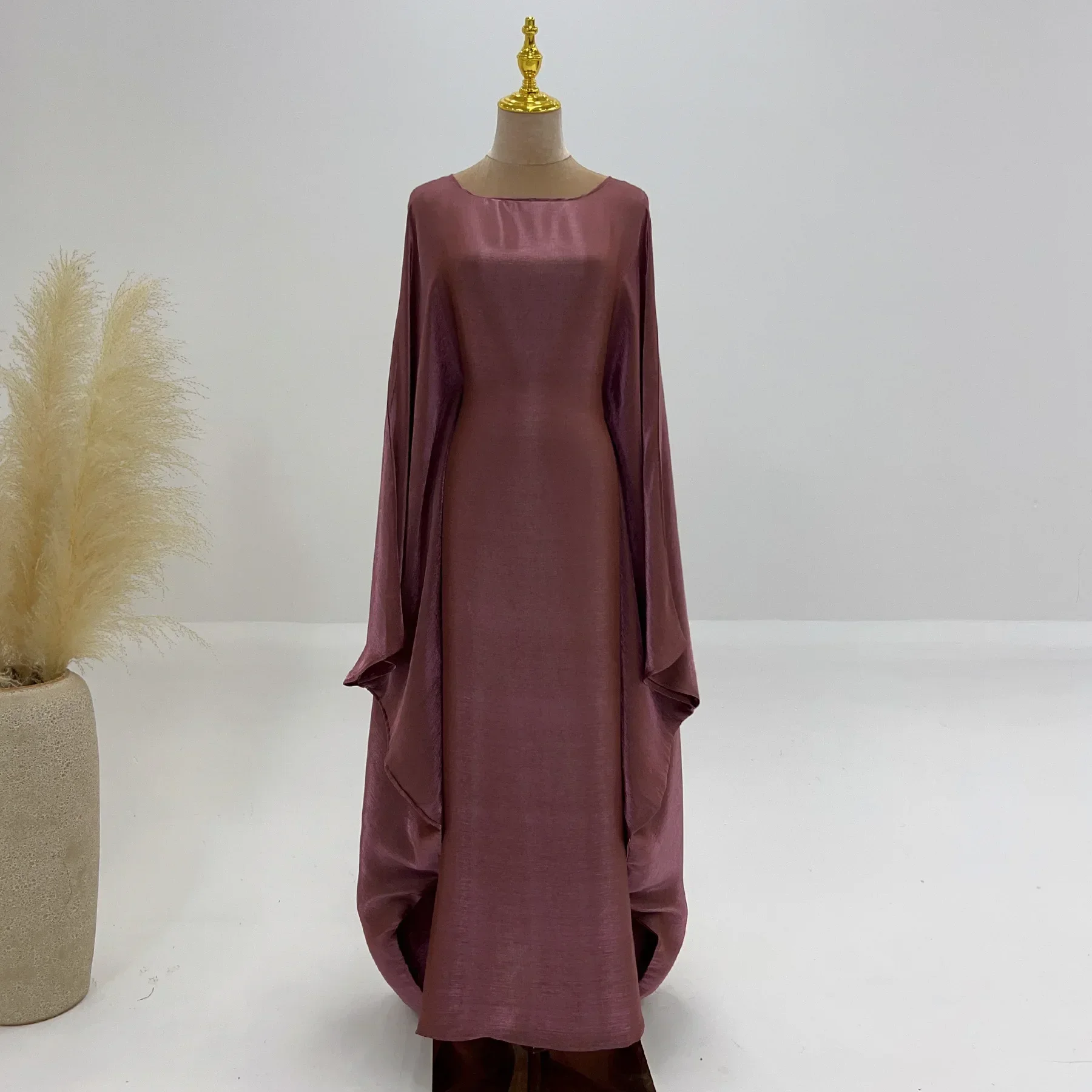 Wimawait fairy dress women Maxi Dresses for Women Ramadan Satin Abaya Muslim Summer Batwing Sleeve Abayas Women Kaftan Robes Muslim Dress Outfits Gowns