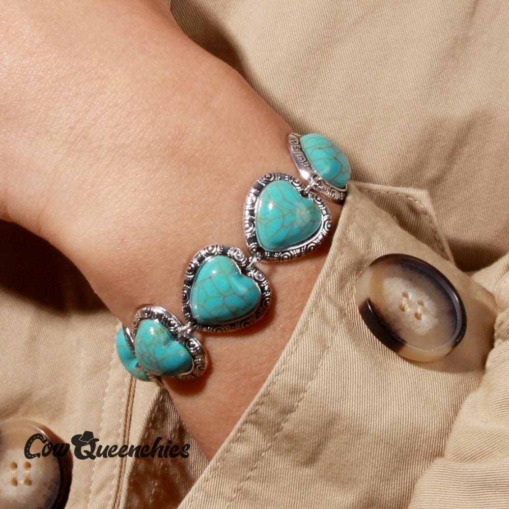 Turquoise Heart Bracelet Green