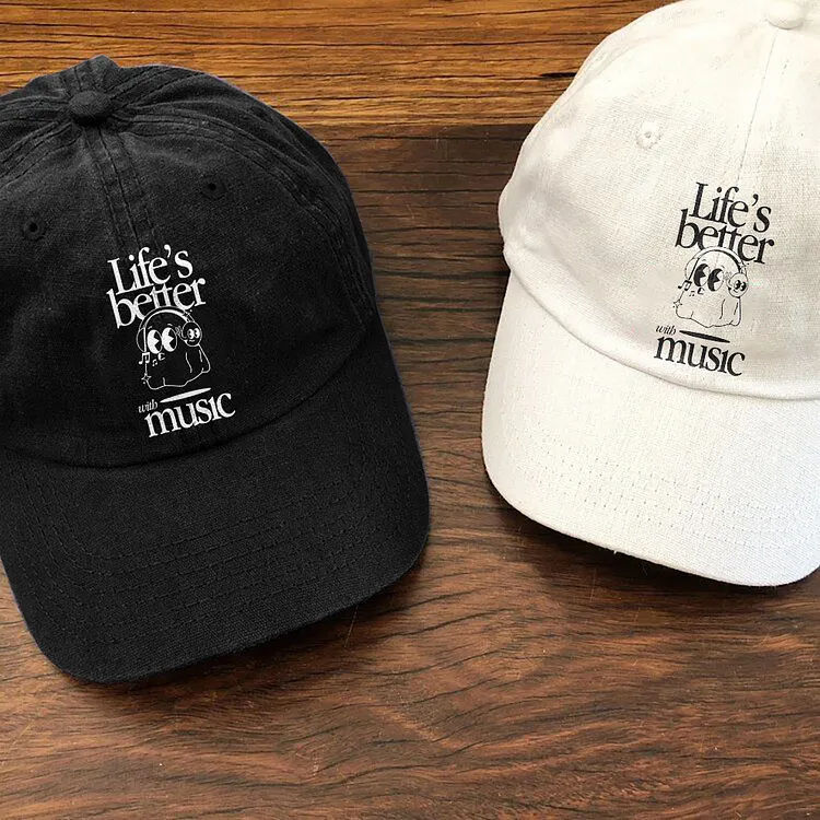 Life's Better With Music Printed Baseball Cap