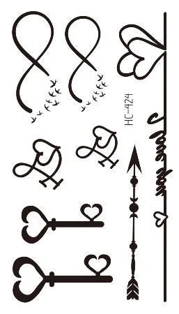 Small Sexy Lips Leaf Black Cartoon Temporary Tattoo Cute Star Tattoo Sticker Love Women Body Finger Art Waterproof Tatoo