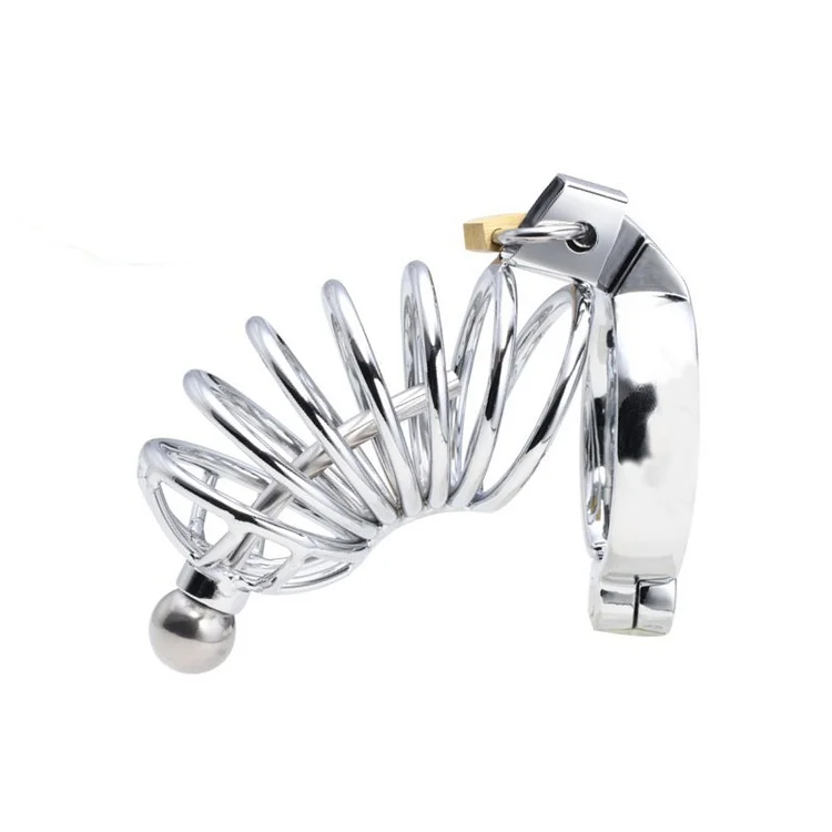 Deluxe Corkscrew Male Chastity Cage with Urethral Sound  Weloveplugs