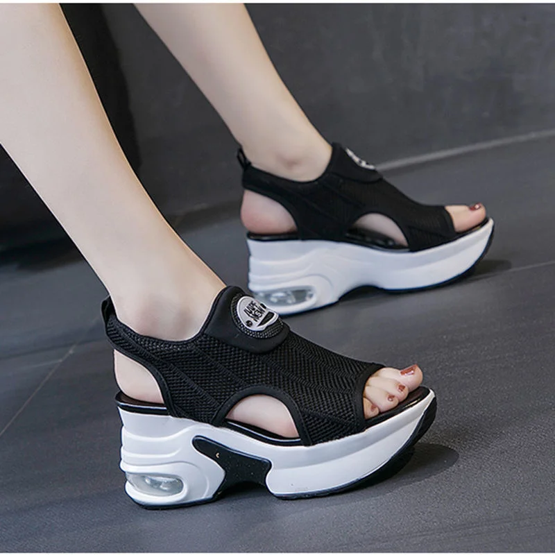 Height Increasing Insole Sports Sandals for Women 2021 Summer New Fashion Roman Style Wedge Platform Internet Hot Sandals