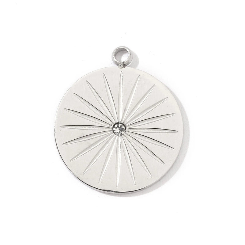 3 PCS/Package Titanium Steel Rhinestones Solid Color Jewelry Accessories Pendant