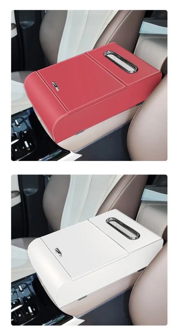 Multifunctional Leather Armrest Cover Storage Box